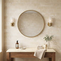 Ivory / Light Travertine 3x6 Cream Filled & Honed Tile — Bathroom wall