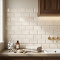 Ivory / Light Travertine 3x6 Cream Honed Tile — Laundry Room backsplash