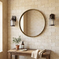 Ivory / Light Travertine 3x6 Cream Tumbled Tile — Bathroom wall