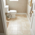 Ivory / Light Travertine 6x6 Cream Filled & Honed Tile — Bathroom floor