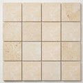 Ivory / Light Travertine 6x6 Cream Tumbled Tile close-up