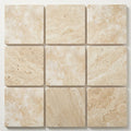 Ivory / Light Travertine 9x9 Cream Honed Shelf close-up