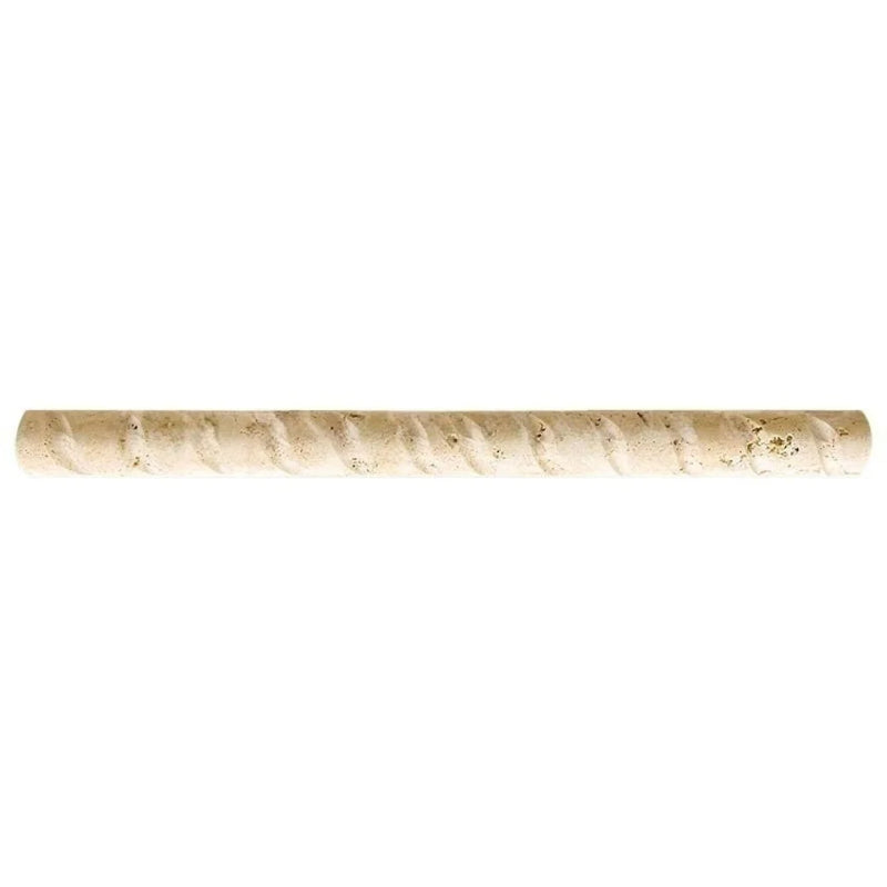 Ivory Cordoba Cream Travertine Honed 1 x 12 Liner/ Rope Tile
