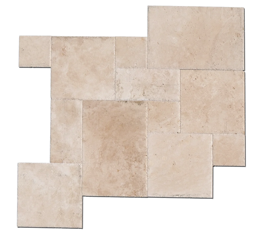 Ivory 16 Sq Ft Pattern Brushed Unfilled Chiseled Travertine Tile