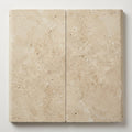 Ivory Travertine Coping 12x24 Bullnose 5 cm close-up