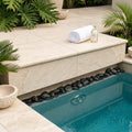 Ivory Travertine Coping 16x24 Bullnose 5 cm pool coping — Spa spa overhang edge