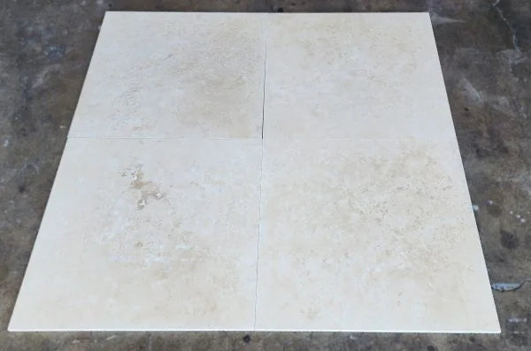Ivory 24x24 Cross Cut Travertine Honed Filled Tile