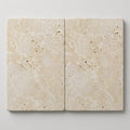 Ivory Travertine Paver 16x24 Tumbled 1.25 inch close-up