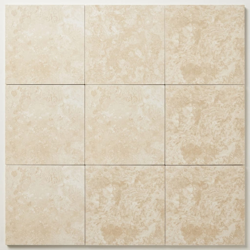 Ivory Travertine Tile 12x12 Honed, Filled close-up