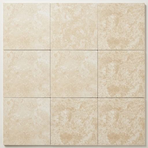 Ivory Travertine Tile 12x12 Honed, Filled close-up