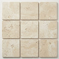 Ivory Travertine Tile 12x12 Tumbled close-up