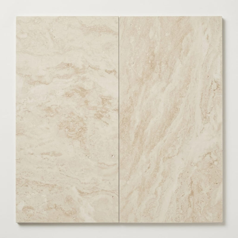 Ivory Travertine Tile 12x24 Honed, Filled close-up