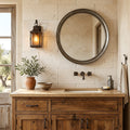 Ivory Travertine Tile 12x24 Tumbled — Bathroom vanity wall