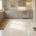 Ivory Travertine Tile 16x16 Honed, Filled — Kitchen floor