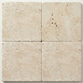 Ivory Travertine Tile 16x16 Tumbled close-up