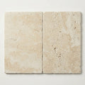 Ivory Travertine Tile 16x24 Brushed Chiseled close-up