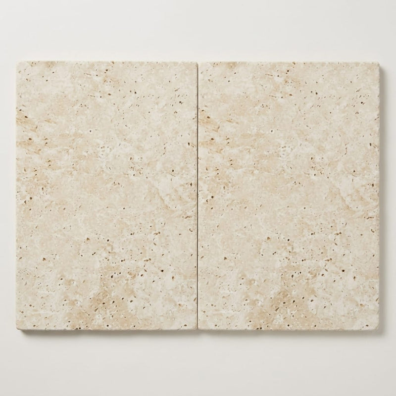 Ivory Travertine Tile 16x24 Tumbled close-up