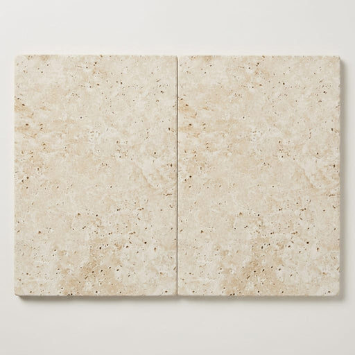 Ivory Travertine Tile 16x24 Tumbled close-up