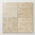 Ivory Travertine Tile 18x18 Honed, Filled close-up