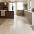 Ivory Travertine Tile 18x18 Honed, Filled — Kitchen floor