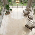 Ivory Travertine Tile 18x18 Honed, Filled — Sunroom floor