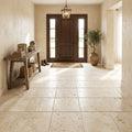 Ivory Travertine Tile 18x18 Tumbled — Foyer floor