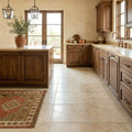 Ivory Travertine Tile 18x18 Tumbled — Kitchen floor