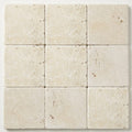 Ivory Travertine Tile 6x6 Tumbled close-up