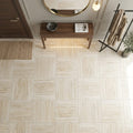 Ivory Vein Cut 24x24 Polished Travertine Tile — Foyer floor