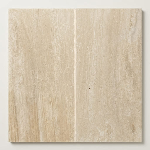 Travertine Tile - Ivory Vein Cut - Honed and Filled - 12x24 close-up