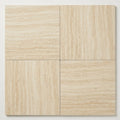 Ivory Vein Cut Travertine Tile 18x18 Polished close-up