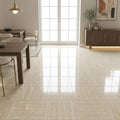 Ivory Vein Cut Travertine Tile 18x18 Polished — Dining Room floor