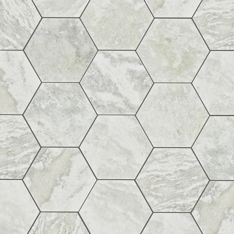 Jade Honed 8in Hexagon Marble Mosaic