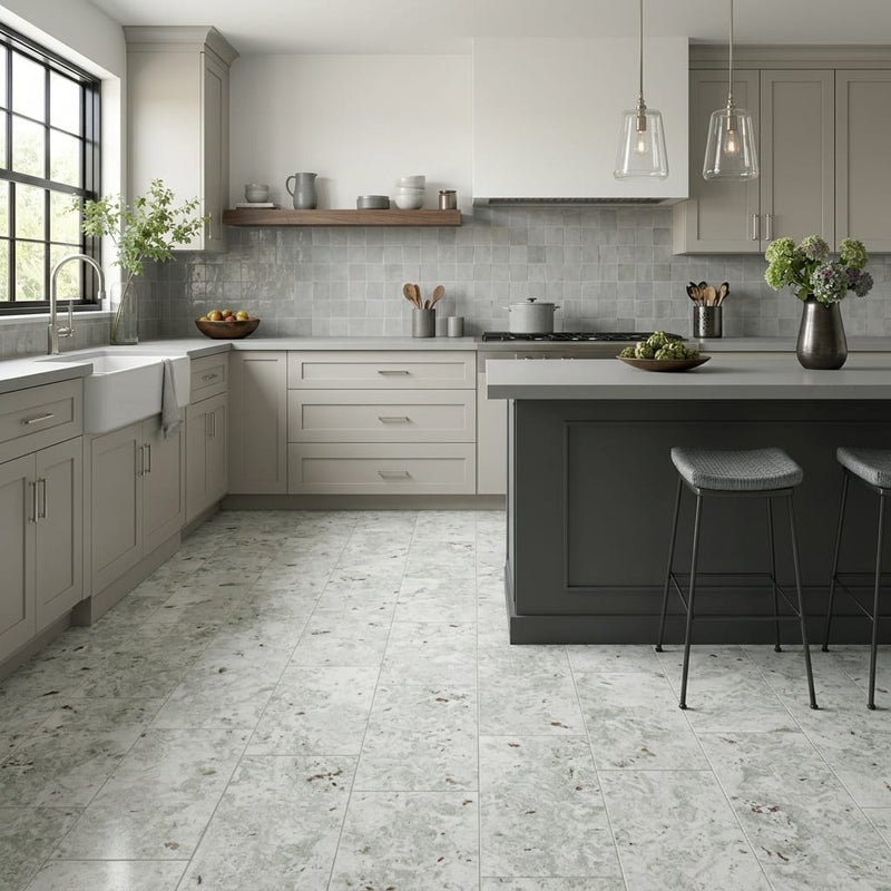 Jade 12x24 Honed Stone Marble & Dolomite Tile — Kitchen floor