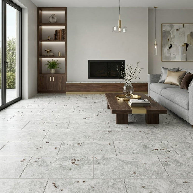 Jade 12x24 Honed Stone Marble & Dolomite Tile — Living Room floor