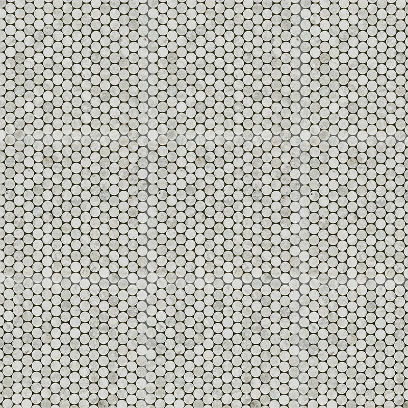 Jade Honed 3/4 Inch Penny Round Marble Mosaic