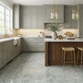 Jade Satin 12x24 Marble Tile — Kitchen floor