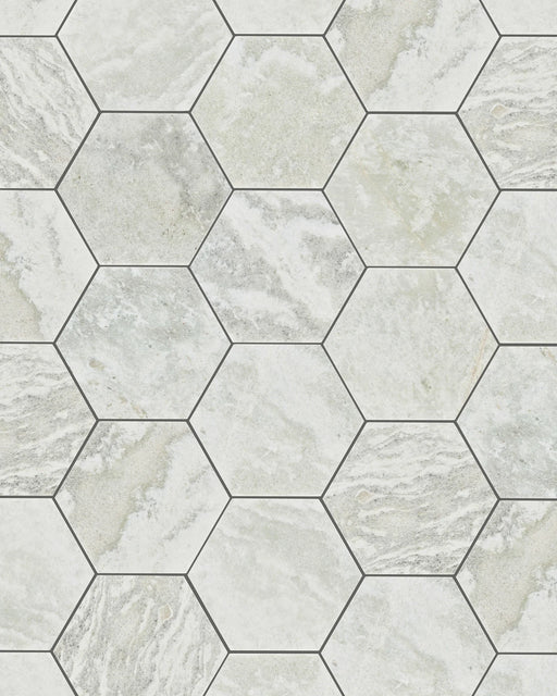 Jade Satin 8in Hexagon Marble Mosaic