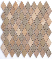 Jewel Swiss 11.5x12.5 Diamond Glass, Limestone, Resin Mosaic
