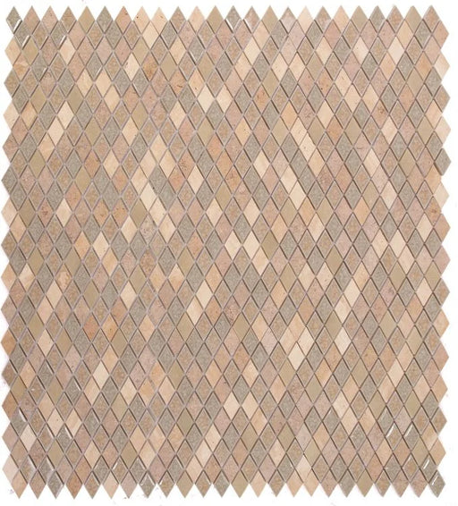 Jewel Swiss 11.5x12.5 Diamond Glass, Limestone, Resin Mosaic