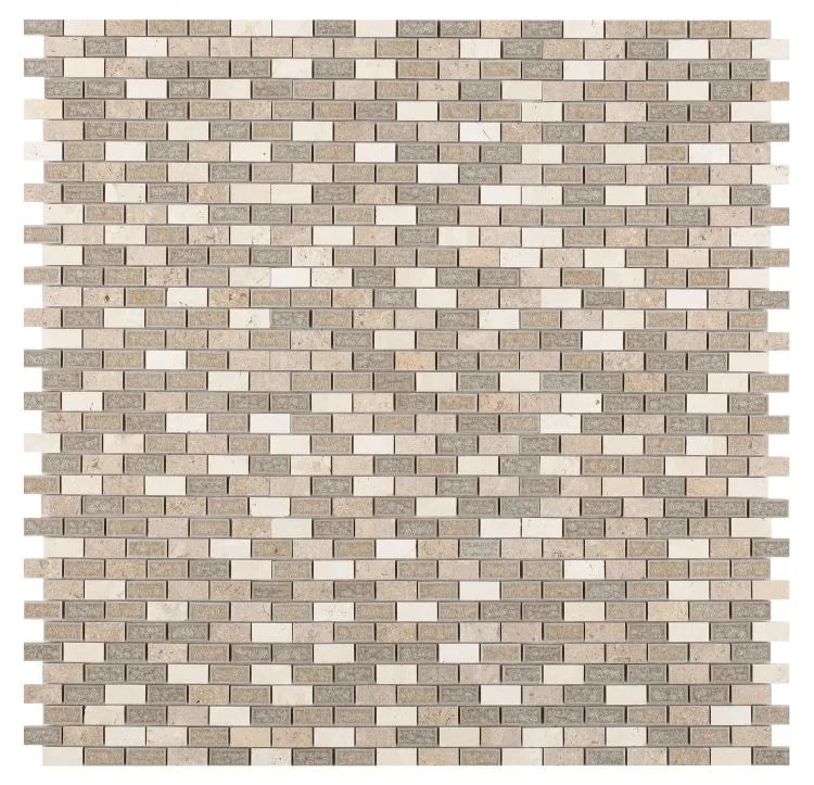 Jewel Swiss 11.75x11.75 Brick Glass,Limestone Mosaic