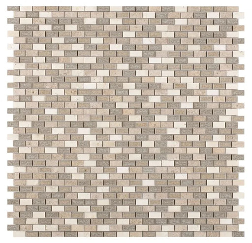 Jewel Swiss 11.75x11.75 Brick Glass,Limestone Mosaic