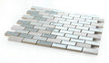 Jewel Swiss Blue 11.75x11.75 Brick Marble, Glass Mosaic