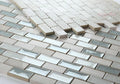 Jewel Swiss Blue 11.75x11.75 Brick Marble, Glass Mosaic