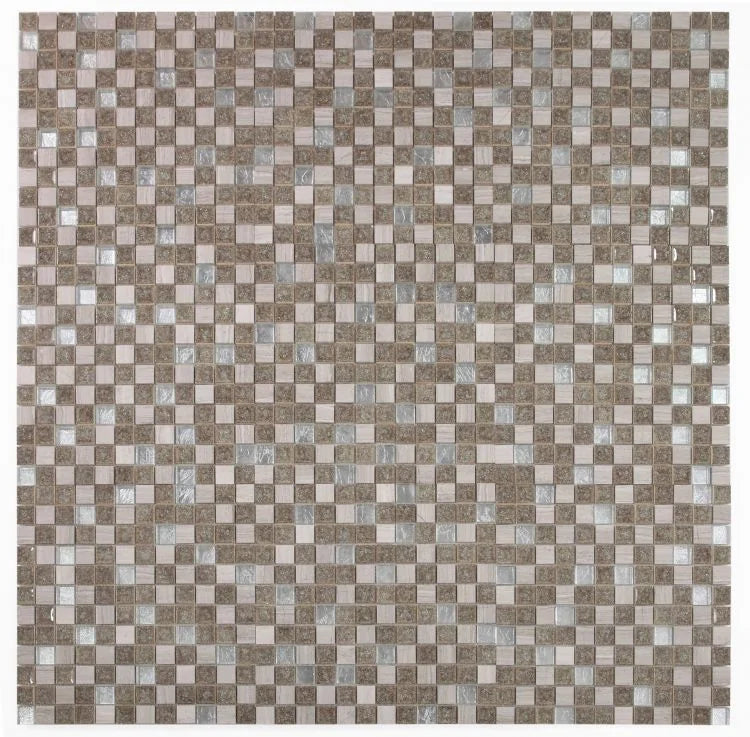 Jewel Swiss Grey New 11.75x11.75 Stone, Glass, Resin Mosaic