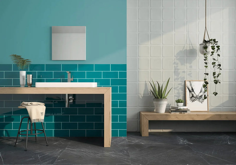 Joy Peacock Green 4x10 Ceramic Wall Tile