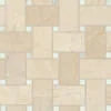 Jumbo Basketweave Crema Marfil & Calacatta Dot 11.25x11.25 Honed Marble Mosaic