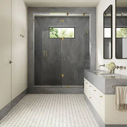 Jumbo Basketweave Dolomite & Bardiglio Dot 11.25x11.25 Honed Marble Mosaic Tile