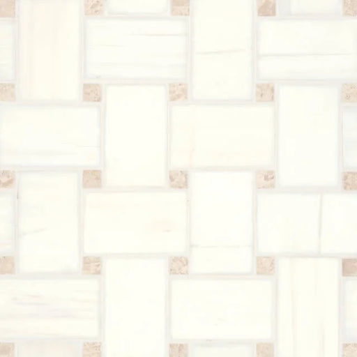 Jumbo Basketweave Dolomite with White Sand Honed 11.25x11.25 Marble Mosaic Tile