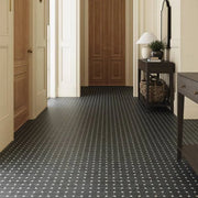 Jumbo Basketweave Pietra Grey with Thassos Dot Honed 11.25x11.25 Marble Mosaic